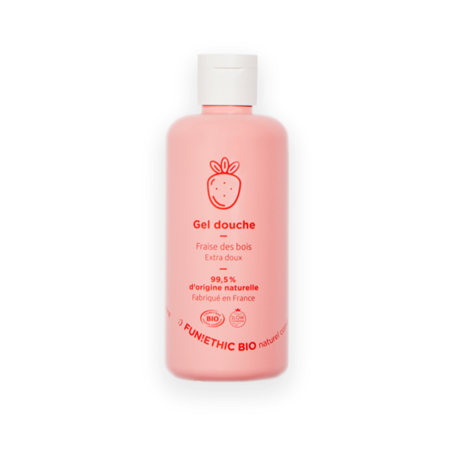 Gel douche certifié BIO extra-doux fraise des bois