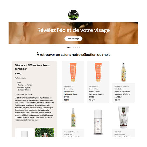 E-POP CARE - Achetez en salon des cosmétiques avec un simple QR Code