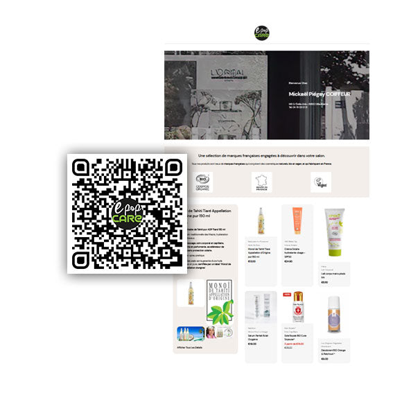 E-POP CARE - Achetez en salon des cosmétiques avec un simple QR Code
