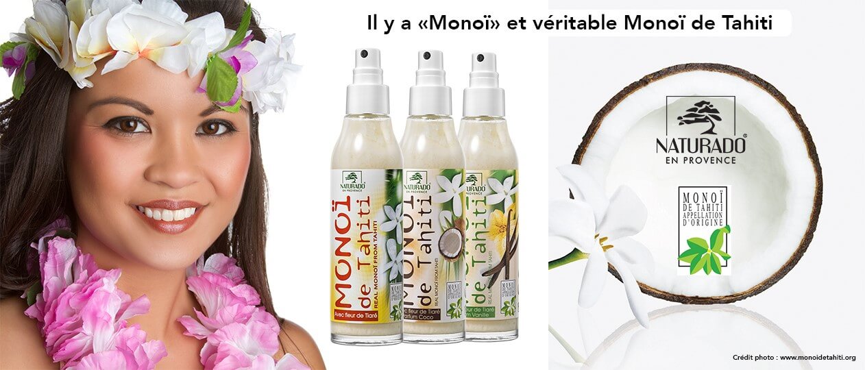 Monoï de Tahiti Vanille Appellation d'Origine pur - 150 ml - Naturado en Provence