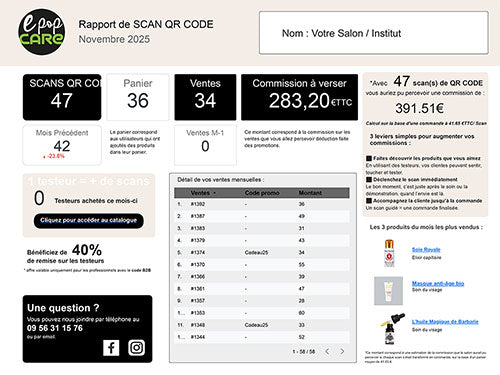 E-POP CARE - Achetez en salon des cosmétiques avec un simple QR Code