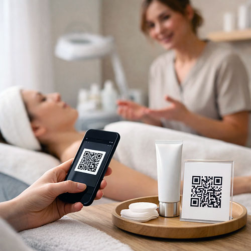 E-POP CARE - Achetez en salon des cosmétiques avec un simple QR Code